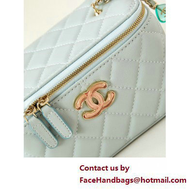 Chanel Lambskin, Resin & Gold-Tone Metal Clutch with Chain Bag AP3213 Light Blue 2025